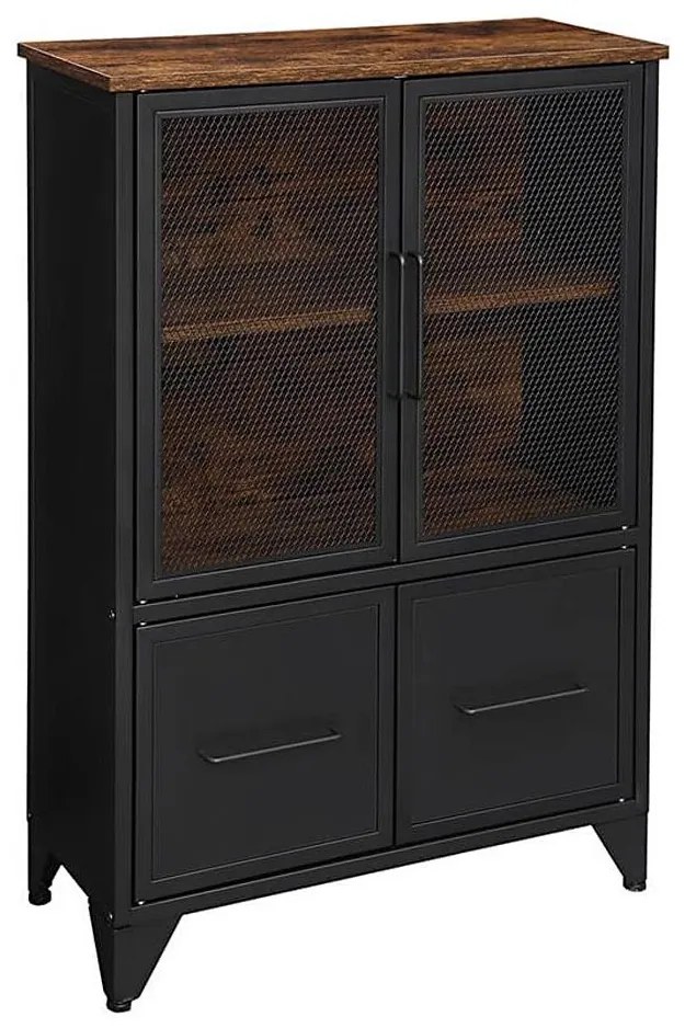 Komoda FIRA čierna/hnedá