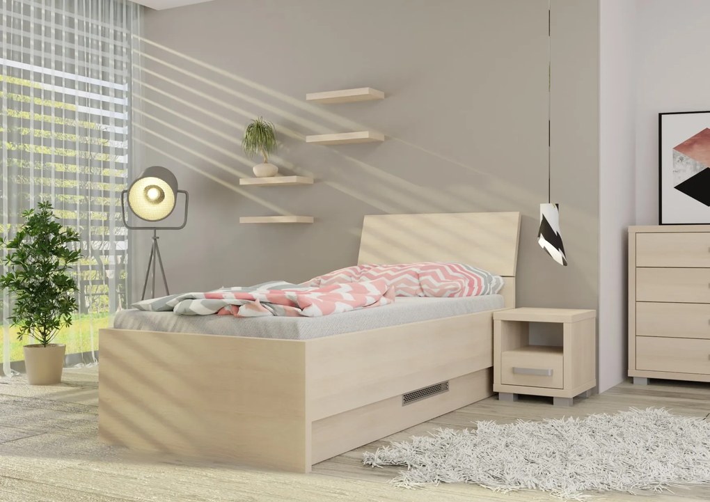 Wood Service Jednolôžko Lenka s úložným priestorom 90 x 200