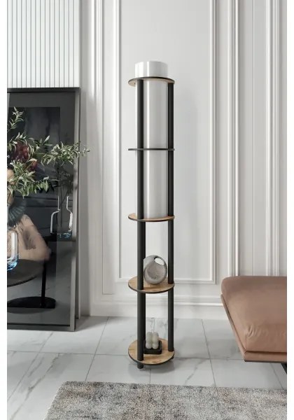 Stojacia lampa s poličkami NOTO 1xE27/40W/230V béžová/čierna