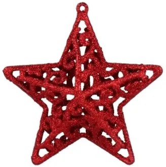 Bestent Ozdoby na vianočný stromček - hviezda 3ks 10,5cm RED