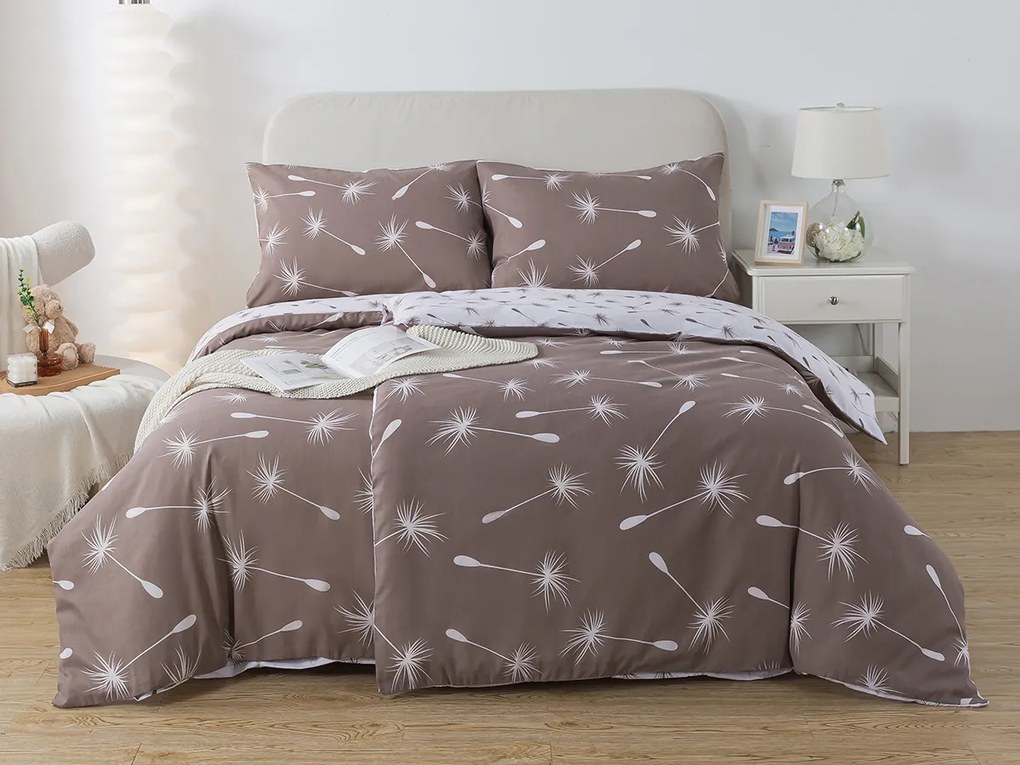 XPOSE® Krepové obliečky DANDELIA DUO - hnedé/biele