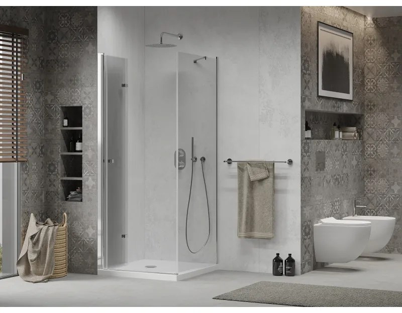 Mexen Lima sprchovací kút 100x100cm, 6mm sklo, chrómový profil - číre sklo + Slim sprchová vanička - 856-100-100-00-00-4010