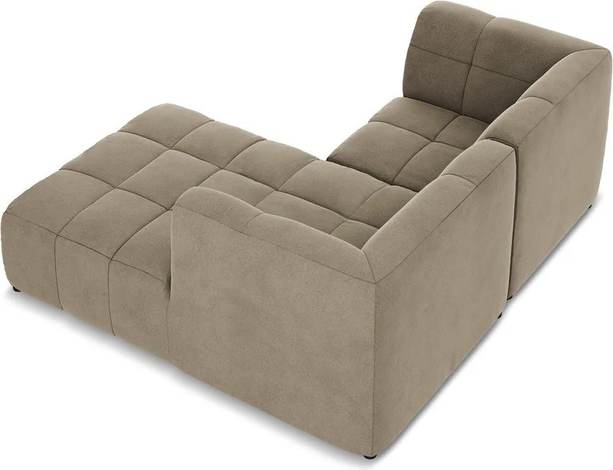 Hnedá zamatová rohová pohovka (pravý roh/s leňoškou) Aloha – Makamii