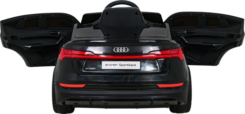 Ramiz Audi E-Tron Sportback pre deti čierne + na diaľkové ovládanie + pohon 4x4 + pomalý štart + rádio MP3 + LED