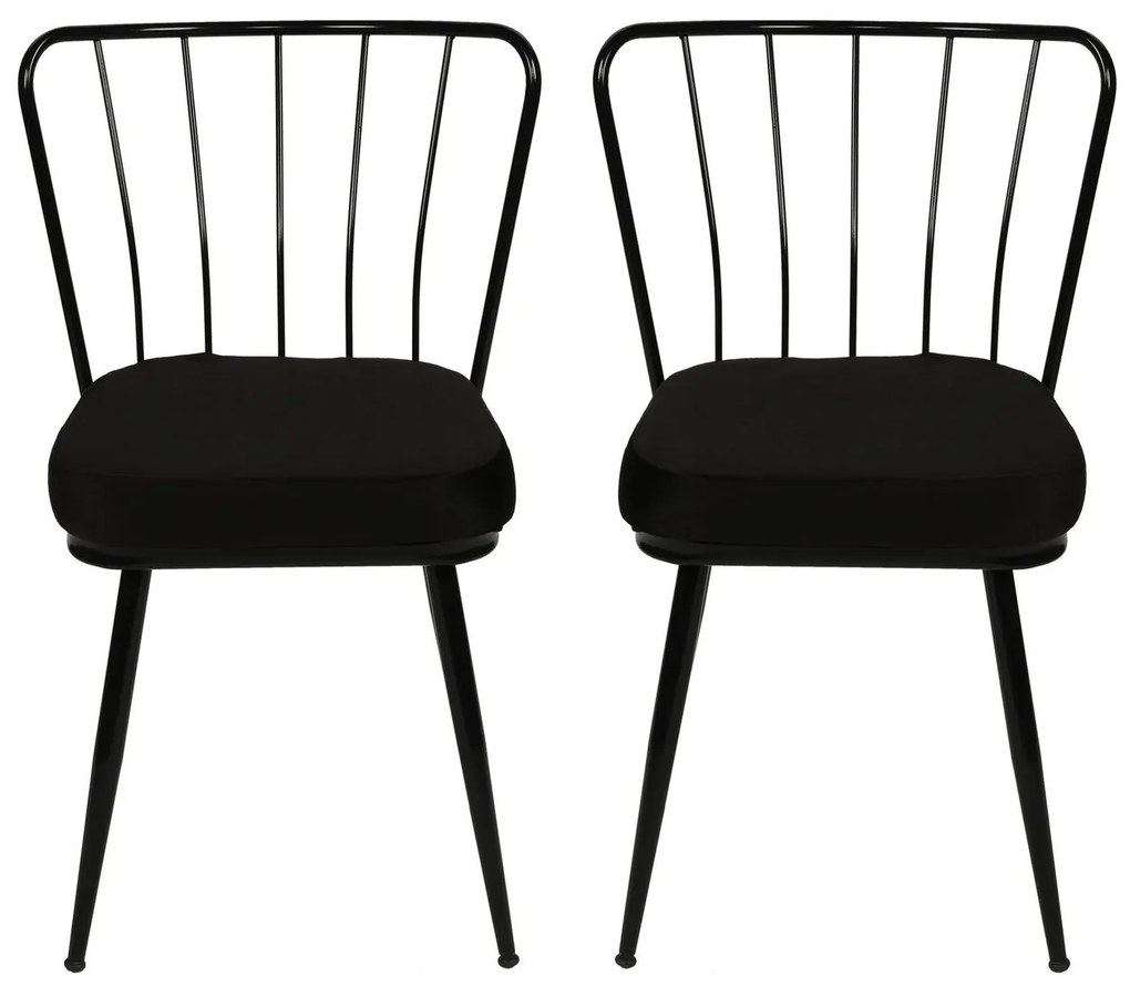 Súprava 2 ks jedálenských stoličiek Yildiz čierna