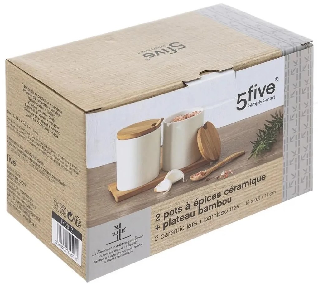 5five Simply Smart Porcelánová korenička s lyžičkou Duo sada 2ks