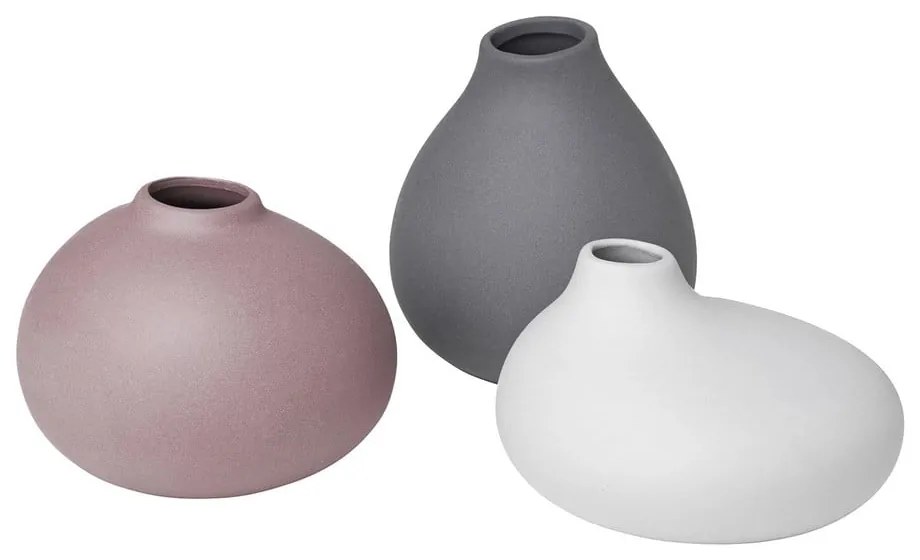 Porcelánové vázy v súprave 3 ks (výška 9 cm) Nona – Blomus