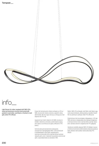 Redo 01-3598 - LED stmievateľný luster na lanku TEMPEST LED/58W/230V zlatý