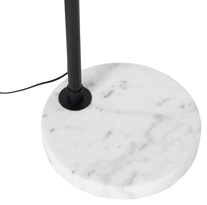 Moderná oblúková lampa čierna s bielou nastaviteľnou bez tienidla - XXL