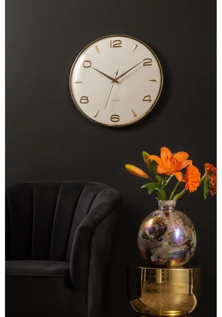 Karlsson 6017WH dizajnové nástenné hodiny biela, pr. 40 cm