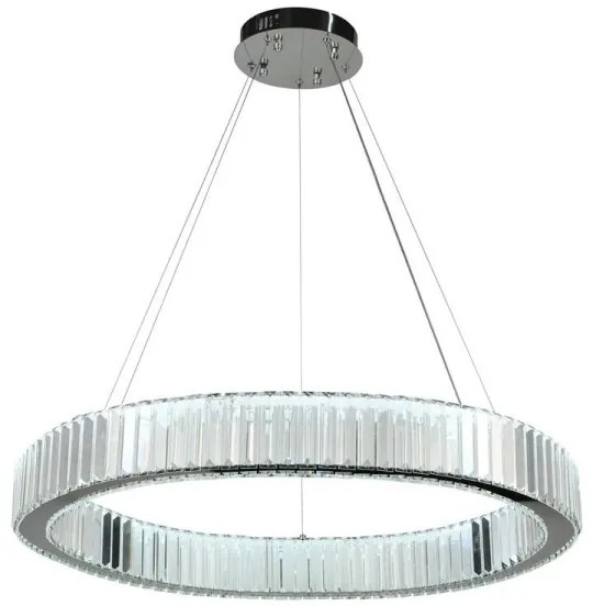 LED Stmievateľný luster na lanku LED/50W/230V 3000-6500K chróm + diaľkové ovládanie