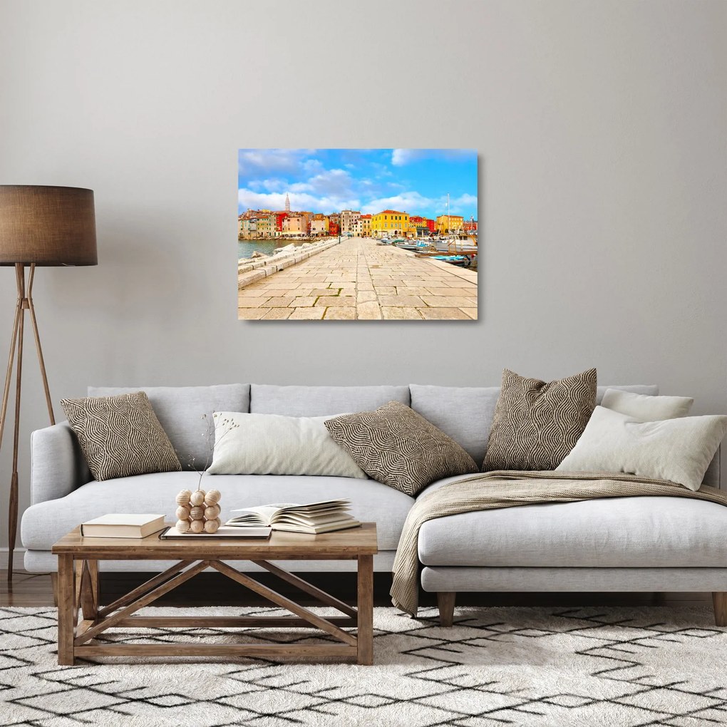 Sklenený obraz - Staré istrijské mesto v Poreči, Chorvátsko (70x50 cm)