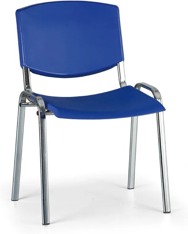 EUROSEAT Konferenčná stolička SMILE, chrómovaná konštrukcia, modrá