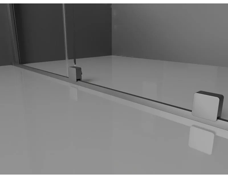 Mexen Velar L, sprchový kút s posuvnými dverami 120 x 120 cm, 8mm číre sklo, brúsený grafit, 871-120-120-03-95