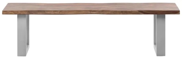 furniture-nabytek.cz - Dřevěná lavice Bullwer palisandr stříbrná 190x40