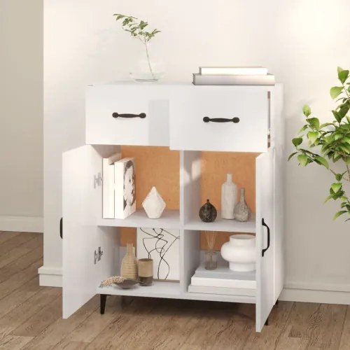 vidaXL Komoda biela 69,5x34x90 cm spracované drevo-