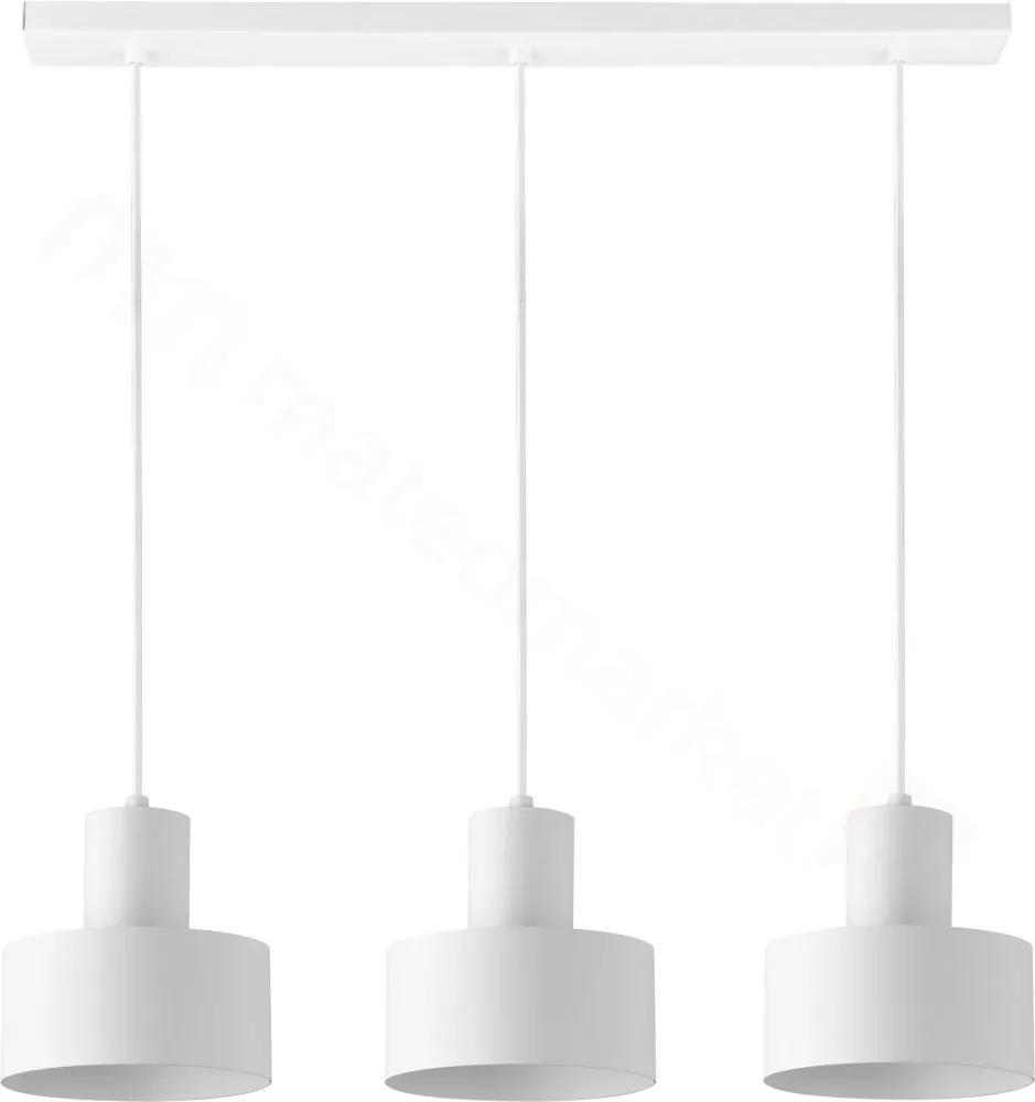 SIGMA Závesné industriálne svetlo nad jedálenský stôl RIF, 3xE27, 60W, biele