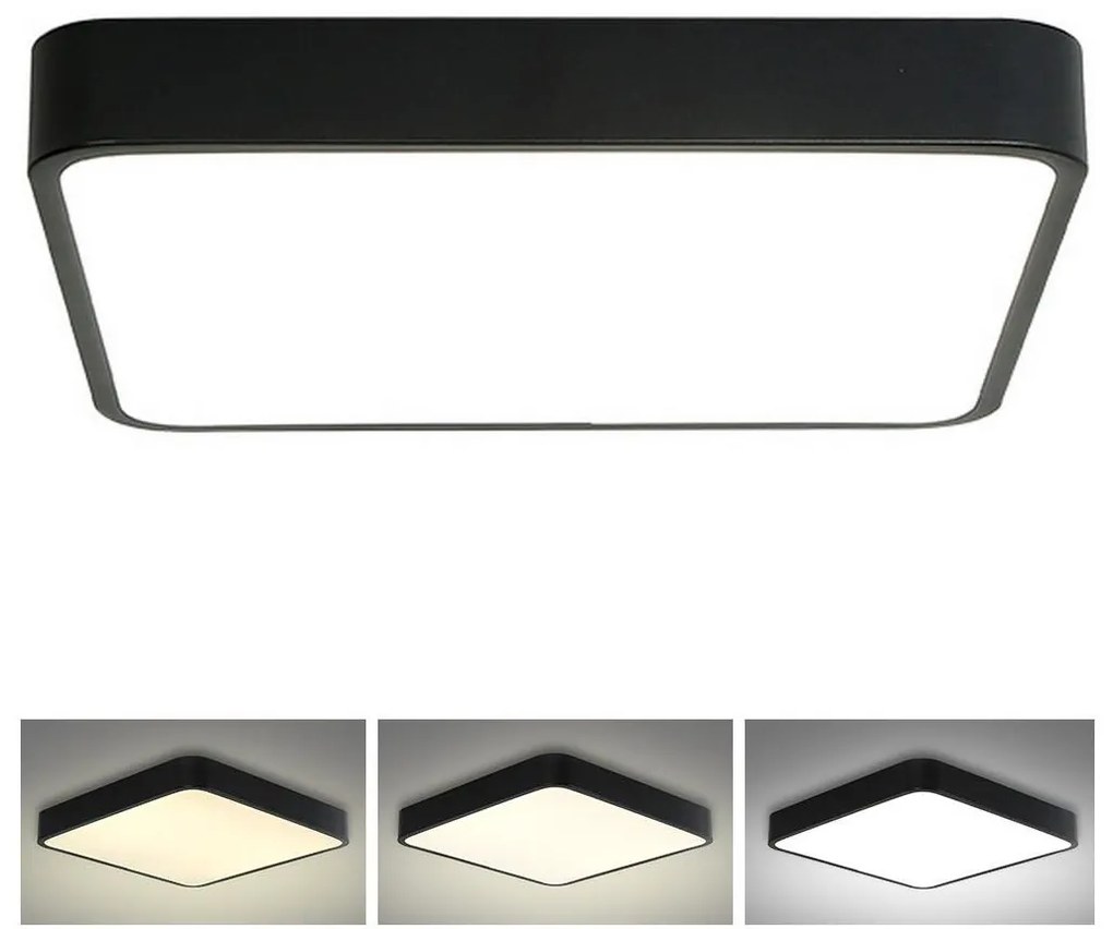 Brilagi - LED stropné svietidlo POOL LED/48W/230V 3000/4500/6000K 50x50 cm čiern BG0826