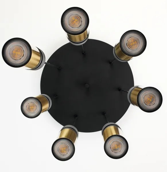 Jupiter 2018 - Luster na lanku ALAS 7xGU10/10W/230V zlatá/čierna