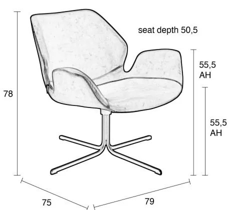 Hnedá stolička Zuiver Nikki