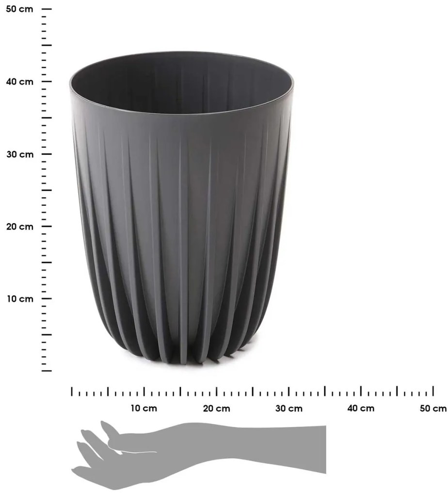 Kvetináč STRIPPED ECO V 30 cm antracitový