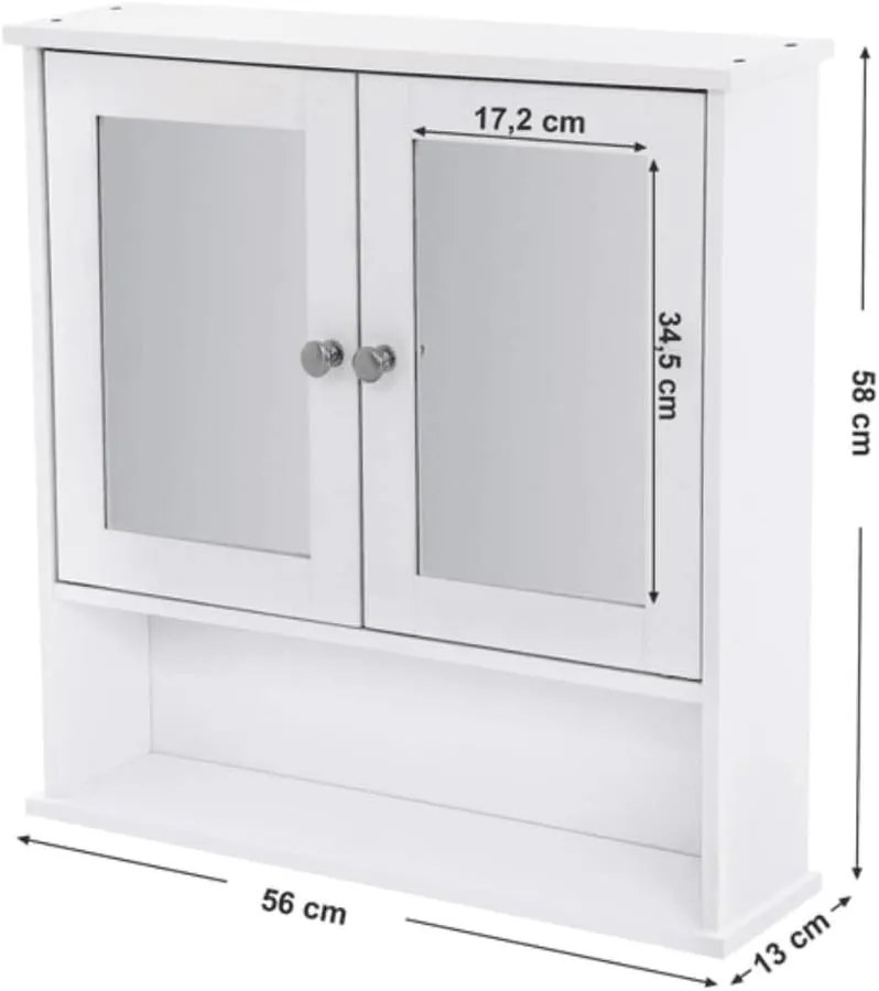 Kúpeľňová skrinka LEHAC 56x13x58 cm biela