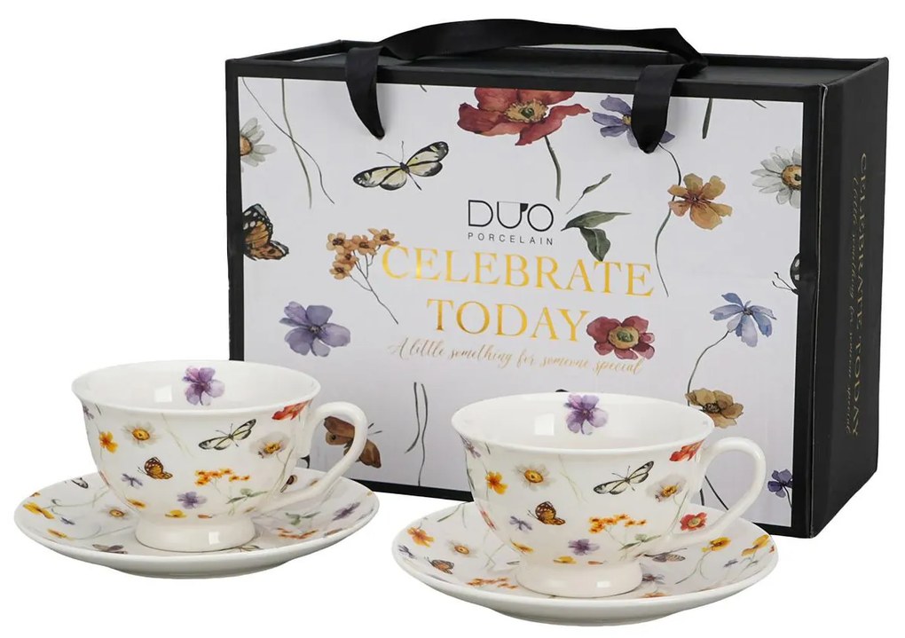 Porcelánová šálka na nohe s podšálkou Royal Margaret 250 ml sada 2ks