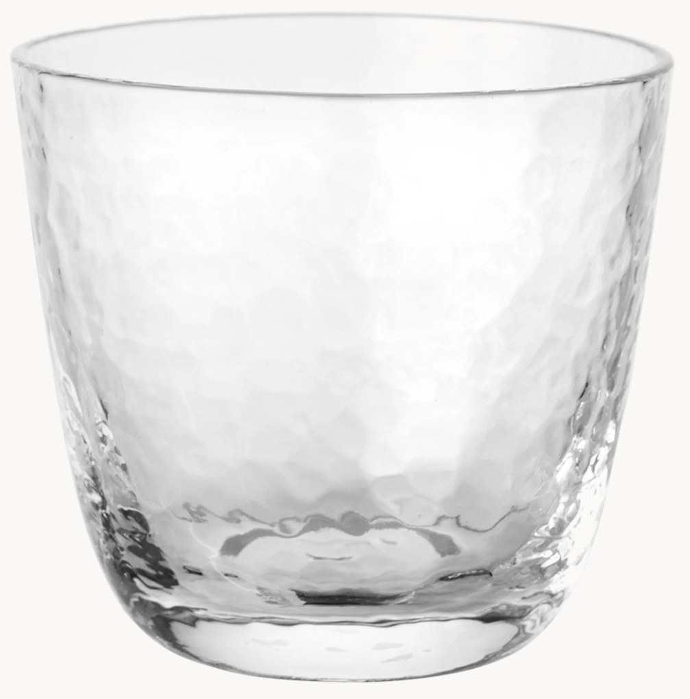 Ručne fúkané poháre na vodu Hammered, 4 ks