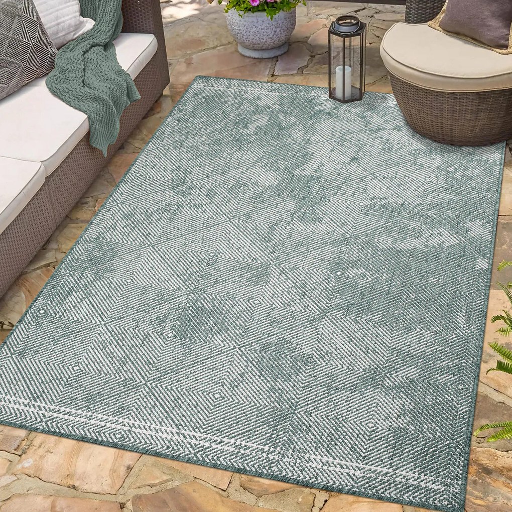 Dekorstudio Obojstranný koberec na terasu DuoRug 5845 - zelený Rozmer koberca: 80x150cm