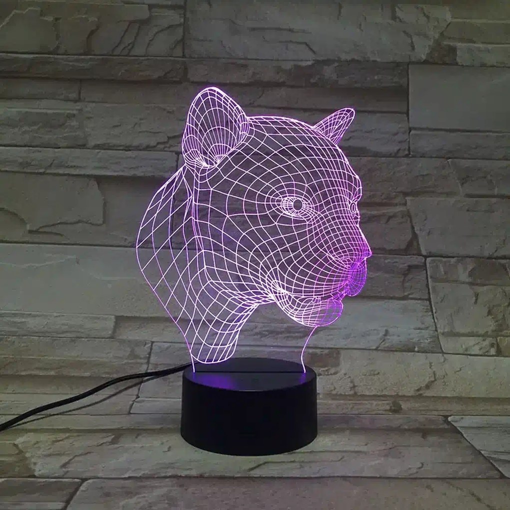 3Dmix 3DL-CLK018 – 3D LED nočná lampa - Puma (Hodiny s budíkom)