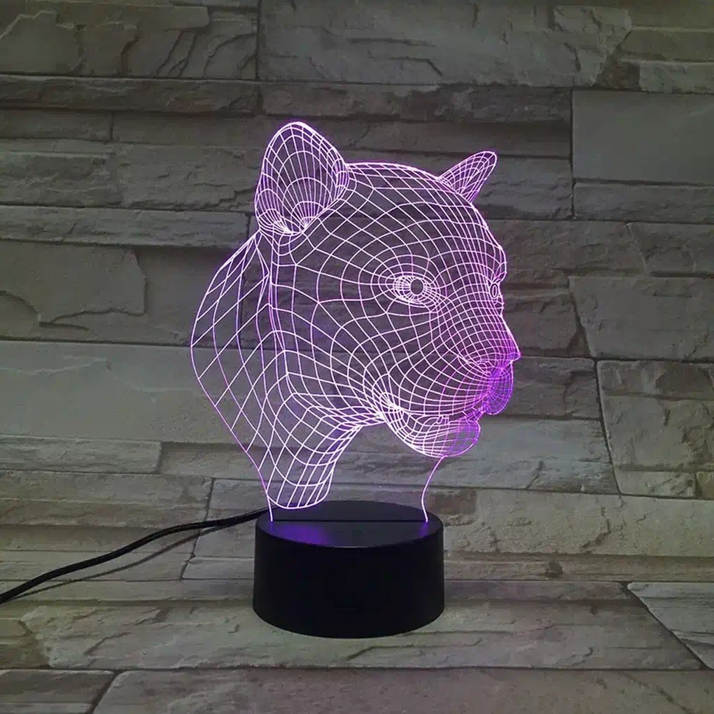 3Dmix 3DL-CRK018 – 3D LED nočná lampa - Puma (Crack základňa)