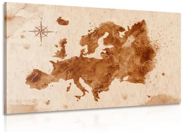 Obraz retro mapa Európy - 60x40