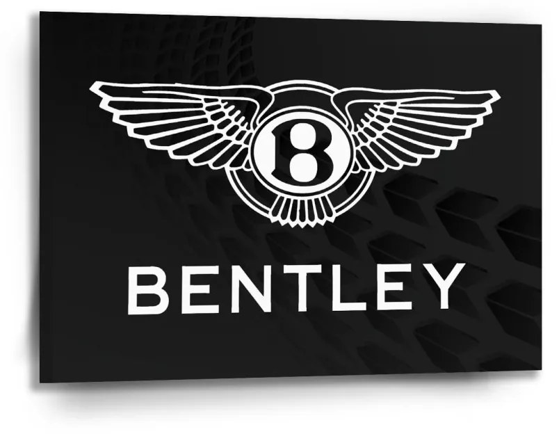 Sablio Obraz Logo Bentley Černý - 90x60 cm