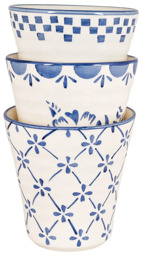 Strömshaga Kameninový Latte cup Marion Square Blue 250 ml
