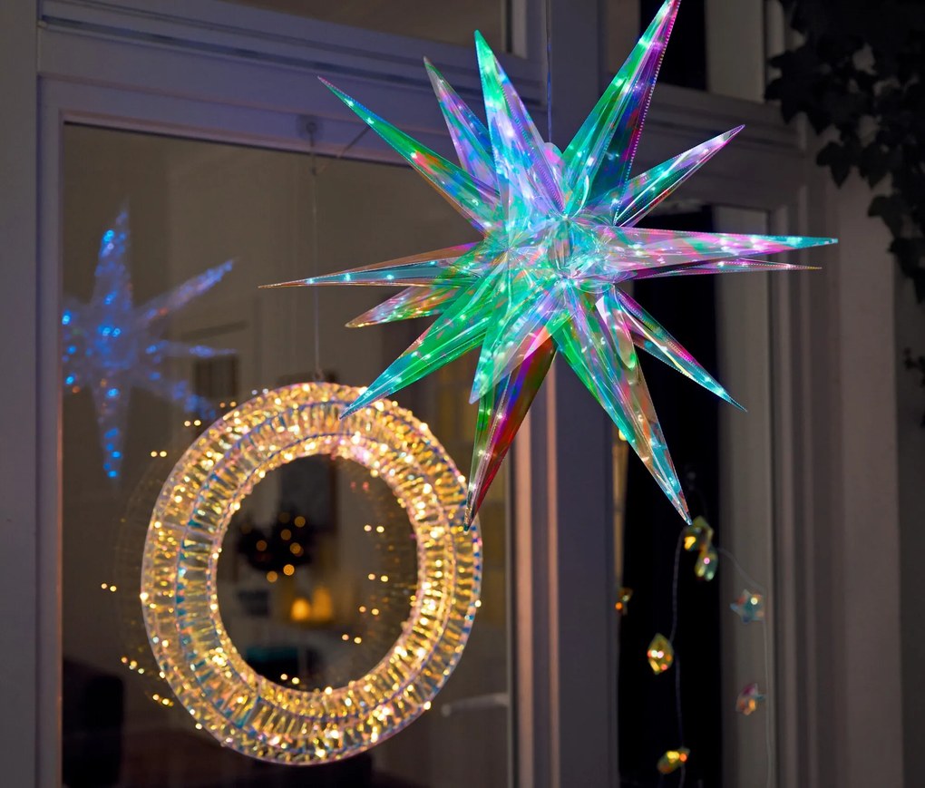 LED svetelná reťaz, opalizované hviezdy