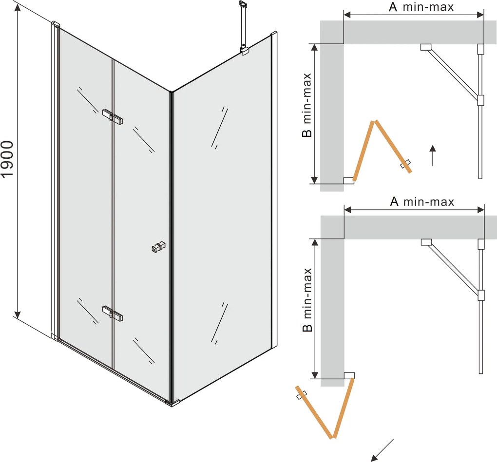 Sprchovací kút maxmax LIMA - 80x70 cm