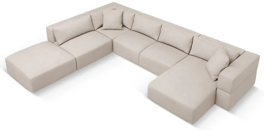 Béžová rohová pohovka do "U", ľavý roh Esther - Milo Casa