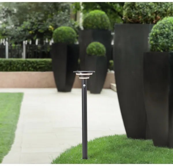 Brilliant - LED Solárna lampa so senzorom GARVINA LED/3W/3,7V 85 cm IP44 čierna