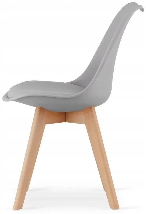 Jedálenská zostava TODI 80cm okrúhly stolový set biely+ 4 stoličky MARK sivé Farba: Biela