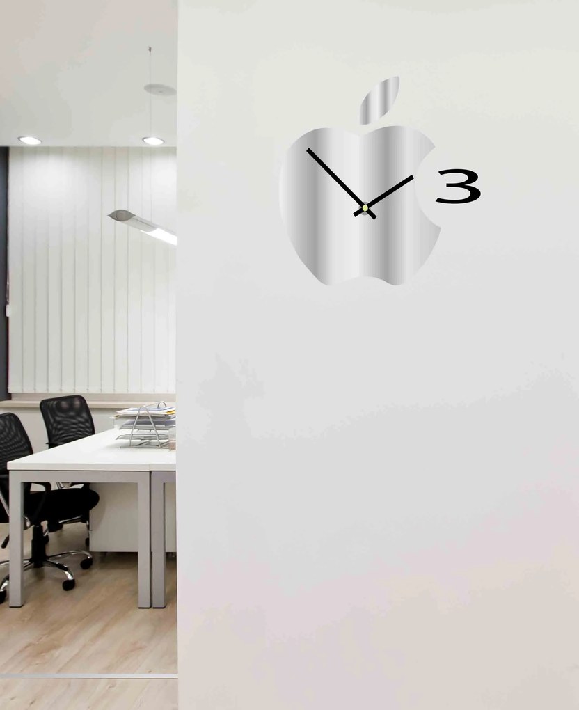 SENTOP | Nástenné hodiny plastové do kuchyne APPLE, 35x35 cm l 3D hodiny X0021-HEU- analógové
