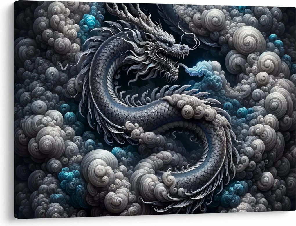Obraz – Drak v dyme (70x50 cm)