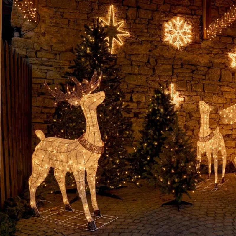 DECOLED LED svetlo pre jeleňa, 150 cm, 161 teplých bielych LED diód