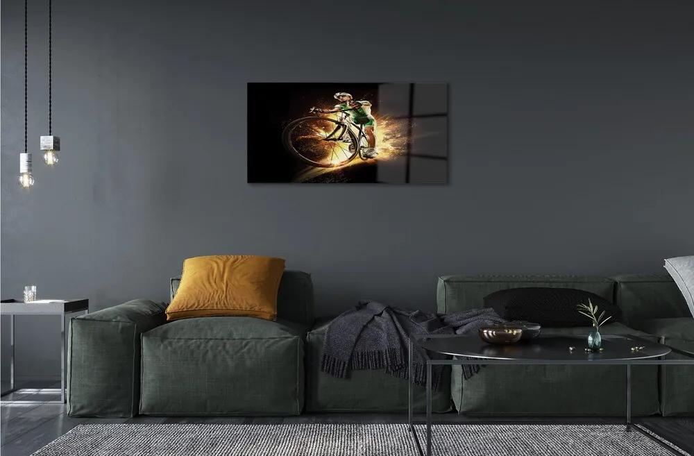 Obraz na skle Kolo čierne pozadie 120x60 cm