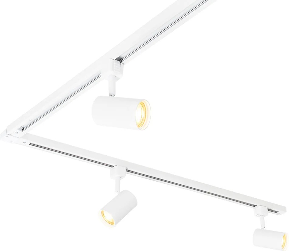 Inteligentný 1-fázový koľajnicový systém s 10 bodovými svetlami biely Vrátane Wifi GU10 - Iconic Jeana