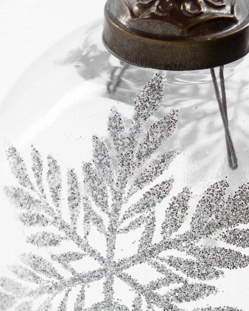 House Doctor Vianočná ozdoba Snowi Clear Silver – set 4 ks