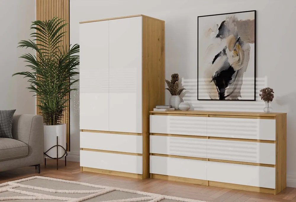 Šatní skříň MALWA I 90 cm dub artisan/bílá