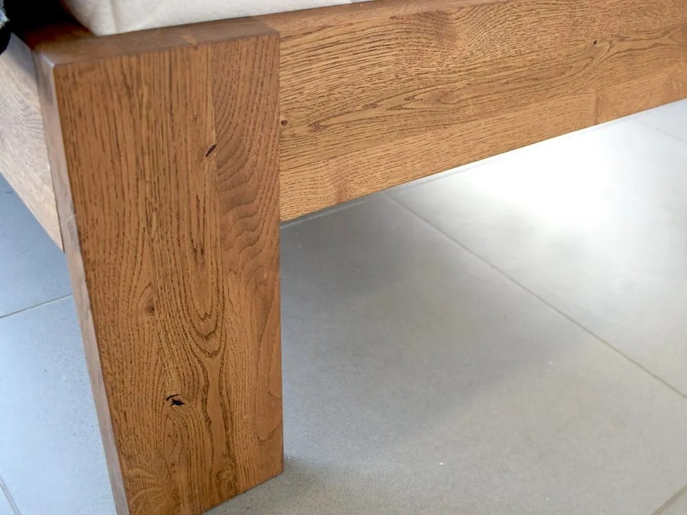 Oak´s Dubová postel Mono Klasik 4 cm masiv rustik - 90x200 cm