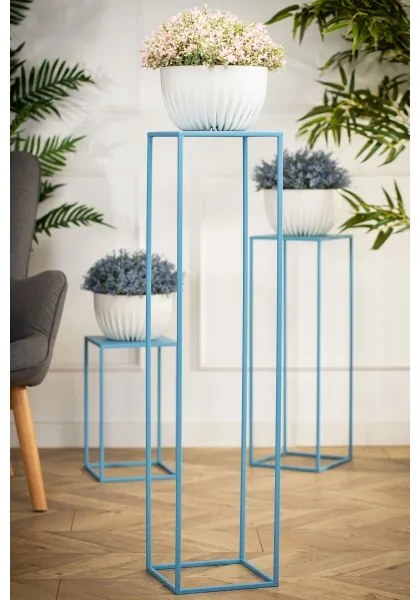 Stojan na kvety 100x24 cm modrá