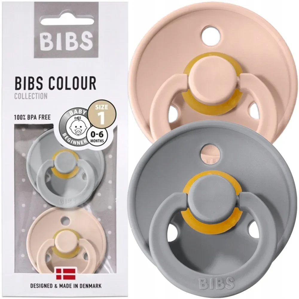 Kaučukové cumlíky BIBS Colour 0m+ 2ks Farba: čierna-biela