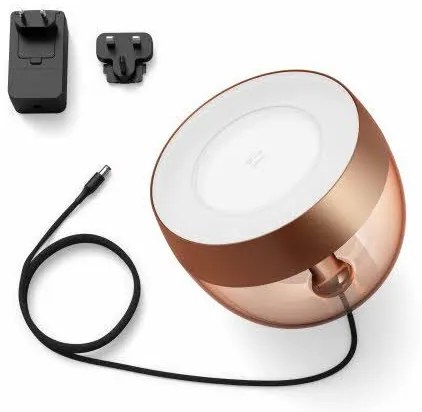 PHILIPS HUE Stolová múdra LED lampa HUE IRIS s funkciou RGB, 8,1 W, teplá biela-studená biela, medená